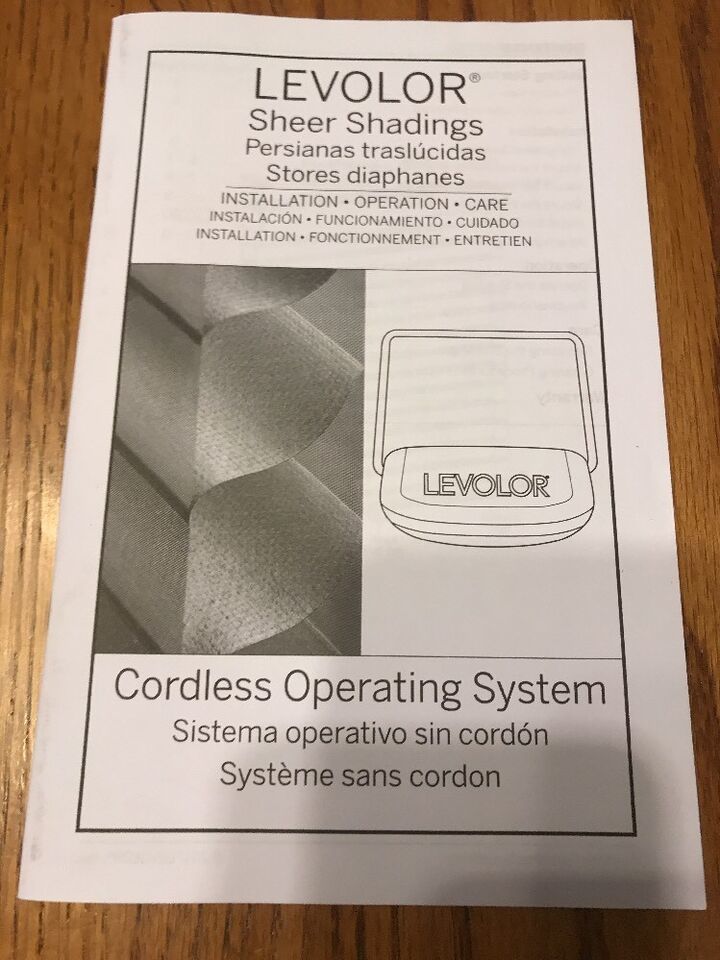 Levolor Sheer Shadings Cordless Operating System Instructions Only Ships... - $29.58