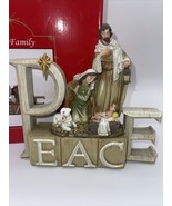 Peace Holy Family Nativity 9 x 8 Inch Resin Tabletop Nativity Scene Figu... - $34.64