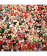 8mm Crackle Glass Beads (50) Mixed Color Assortment - $2.68 CAD