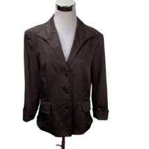 LAFAYETTE 148 Silky Light Flattering Brown 3/4 Sleeve Jacket Size L - 12 - £39.53 GBP