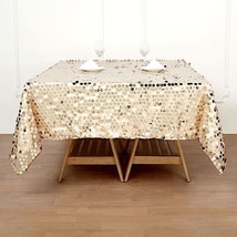 Champagne Big Payette Sequin 72X72&quot;&quot; Table Overlay Wedding Party Catering Event  - £39.29 GBP
