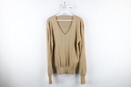 Vintage 70s Streetwear Womens Small Blank Striped Wool Blend Knit V-Neck... - £38.62 GBP