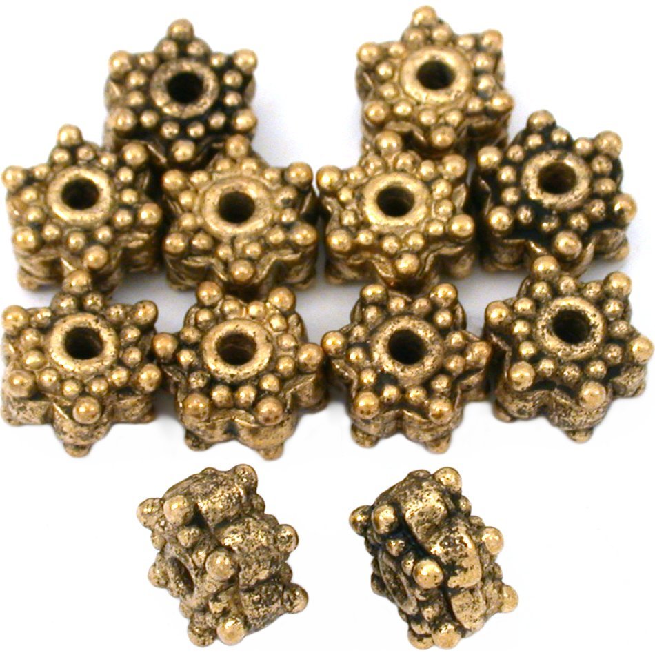 Primary image for Bali Star Antique Gold Plated Beads 8mm 16 Grams 12Pcs Approx.