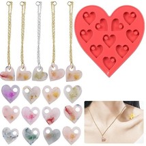 Heart Shape Earrings Silicone Mold Resin Molds Epoxy Mould Moulds Jewelry - £5.53 GBP