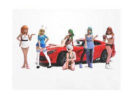 Cosplay Girls 6 piece Figure Set for 1/18 Scale Models American Diorama - £64.41 GBP