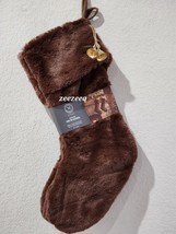 2pc Christmas Martha Stewart Studio Mcgee Style Brown Faux Fur Stocking ... - £39.30 GBP