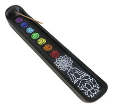 Rainbow 7 Chakras Mandala Spiral Goddess Yoga Meditation Incense Burner Figurine - £17.29 GBP