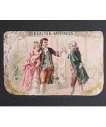 Early Health &amp; Happiness Cigar Advertising Label Trimmed Gold Embossed  - $14.99