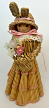 Vintage Japanese Woven Easter Bunny Spring Doll Figurine SKU PB196/15 - $26.99