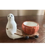 Yankee Candle Halloween Ghost Pulling Pumpkin Tea Light Holder - $12.99