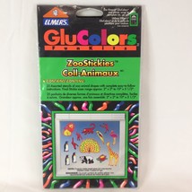 Vintage 1993 New Elmers GluColors Craft Art Fun Kit Zoo Stickies Window Clings - £7.82 GBP