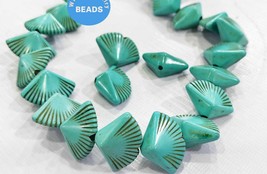 15.5&quot; St Turquoise screw Shell Drop Beads 20-30mm Stone  loose bead for jewelry  - $28.70