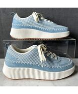 Nicole Miller Brita Platform Wedge Sneakers Blue/White - Women&#39;s Size 9 NEW - $66.16 CAD