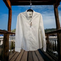 J. CREW Shirt Mens XL Secret Wash Classic Cotton White Lavender Polka Dots - £22.94 GBP