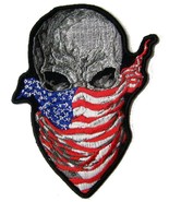 AMERICAN FLAG BANDANA SKULL HEAD BACK PATCH #p9583 EMBROIDERED 4 IN hat ... - $172.71 MXN