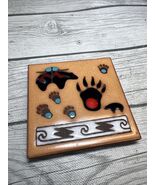 Vtg Masterworks Handcrafted Ceramic Art Tile Trivet Coaster Bear Claw 4 X 4 - $19.75