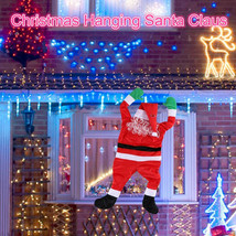 Christmas Hanging Santa Claus Decoration Yard Climbing Xmas Party Indoor... - $30.39