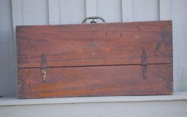 An item in the Antiques category: Primitive Carpenter's Wooden Tool Chest Box Caddy Tote Rustic Wood Vintage
