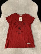 New Red Canoe Womens Red T Shirt Size Large Canx Short Sleeve Top - £20.20 GBP