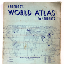1958 Hammonds World Atlas for Students Compact Reference Book Softcover ... - £78.59 GBP