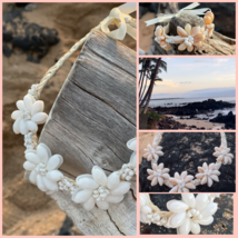 Beachy Shell Flower on Natural Cord (Choose from Necklace or Bracelet) - £10.35 GBP+