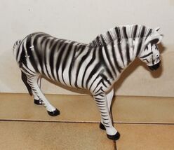 Pretend Play 7" ZEBRA PVC Rubber Figure Jungle Wild Life Animal - $3.92