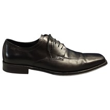 HUGO BOSS Oxford Dress Shoes Mens US 10.5 Black Leather Square Toe Lace ... - $69.59
