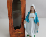 Vintage Madonna Virgin Mary On Snake Small Hard Plastic Figurine 6&quot; - $11.63