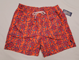 M- 5.5&quot; POLO RALPH LAUREN Orange Multicolor FLORAL Swim Trunks Shorts 28... - £44.14 GBP