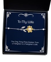 Brilliant Wife Sunflower Bracelet, The Only Thing More Badass Than a Firefighter - £38.71 GBP