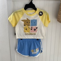 Girls’ Pokémon Pikachu 2 PC Top and Bottom Shorts Set XS (4-5Y) NWT - £19.13 GBP