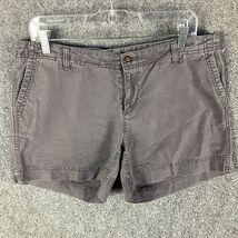 The North Face Shorts Women&#39;s Size 12 Gray Chino Long Linen Cotton Distr... - $13.29