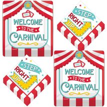 Carnival Party Square Paper Dessert Plates and Step Right Up Beverage Napkins (S - £10.78 GBP