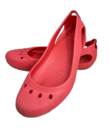 Crocs Kadee Ballet Shoes 7 Pink  Slip On Beach Wear Form To Foot Comfort - £39.32 GBP
