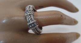 Judith Ripka Sterling Silver 9.25 (Stamped) CZ Wire Wrap Ring Sz 11  9.3 Grams - £47.77 GBP