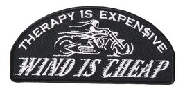 Hot Leathers Wind is Cheap Patch (Black/White, 4&quot; Width x 2&quot; Height) - £5.97 GBP