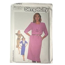 1985 Simplicity 7085 Misses Dress 6 - 10 Cotton Damask Silk Linen Wool C... - $9.87