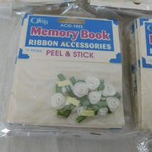 Lot of 5 Memory Book Ribbon Accessories Offray Peel Stick Acid-Free Small Rose - $9.75