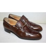 Vintage GUCCI Brown Calfskin Leather Lizard Skin GG Buckle Dress Shoes 9... - £201.99 GBP