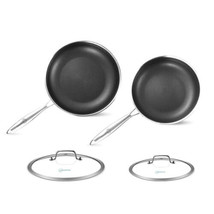 Nonstick Stainless Steel Sauté Pan with Lids,Deep Frying Pan Set - £169.48 GBP