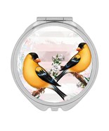 American Goldfinch : Gift Compact Mirror Bird Flowers Décor Scarlett Petrol - £10.44 GBP