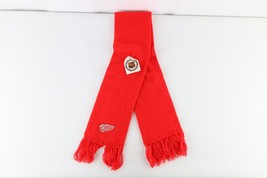 NOS Vintage 90s Detroit Red Wings Hockey Fringed Knit Winter Scarf Neck ... - $29.65