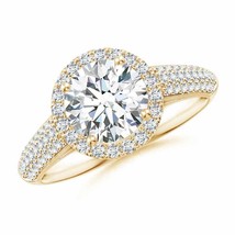 ANGARA Lab-Grown Diamond Halo Ring for Women in 14k Solid Gold (Carat-2 Ct.tw) - £2,214.92 GBP