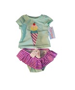 Nwt Cat &amp; Jack 9 Month 2 Piece Ice Cream Green/Purple Bathing Suit - £7.25 GBP