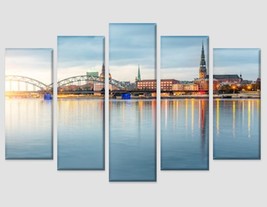 Riga Skyline Riga Canvas Art Riga Print Riga Wall Art Riga Photo Latvia Wall Art - $49.00