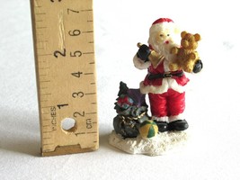 Christmas Village Figurine Santa Claus Teddybear Toybag Bell Ball Tree 2.4&quot; - $9.43