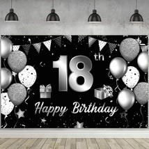 Happy 18Th Birthday Banner Backdrop Extra Large Fabric 18Th Birthday Sign Poster - £14.38 GBP