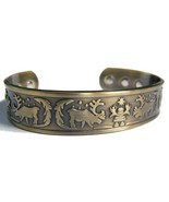 ELK BRONZE COLOR PURE COPPER SIX MAGNET CUFFED BRACELET mens womens reli... - $232.82 MXN