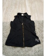 Harley Davidson Women Zip Up Vest Jacket Sleeveless Pockets Black SZ Small - £17.68 GBP