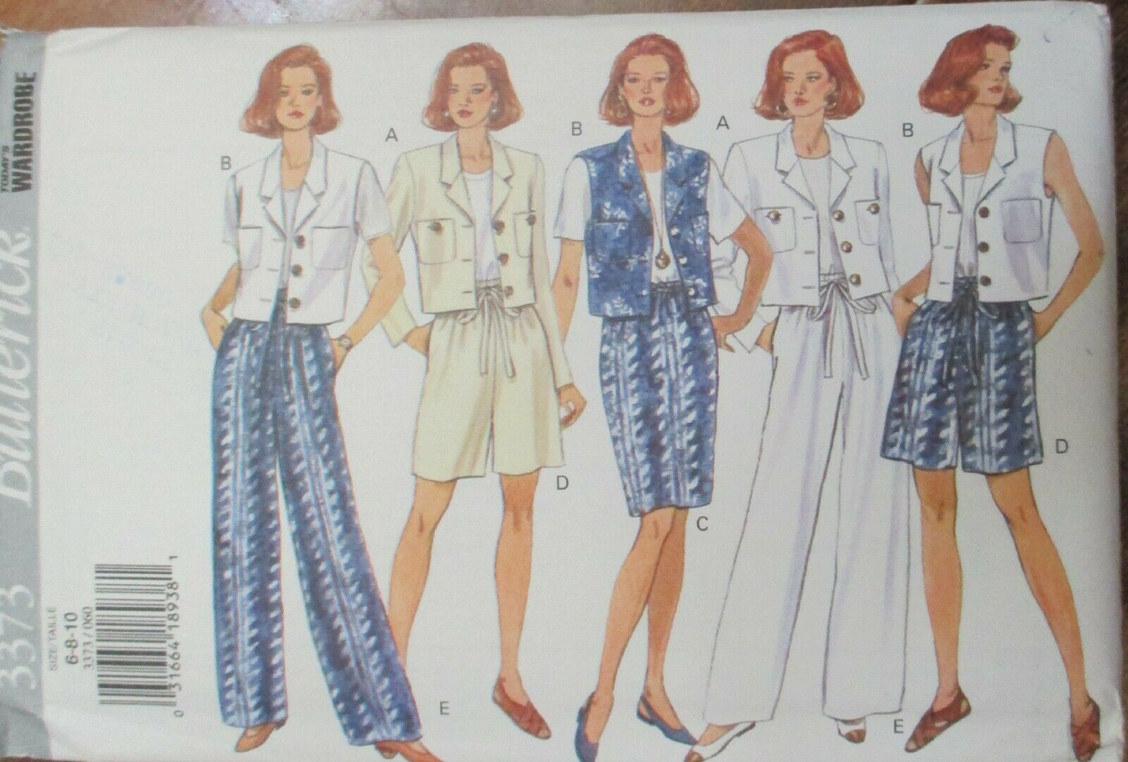 Butterick 3373 Size 6-8-10 Misses Jacket, Vest, Skirt, Shorts &amp; Pants - $8.41